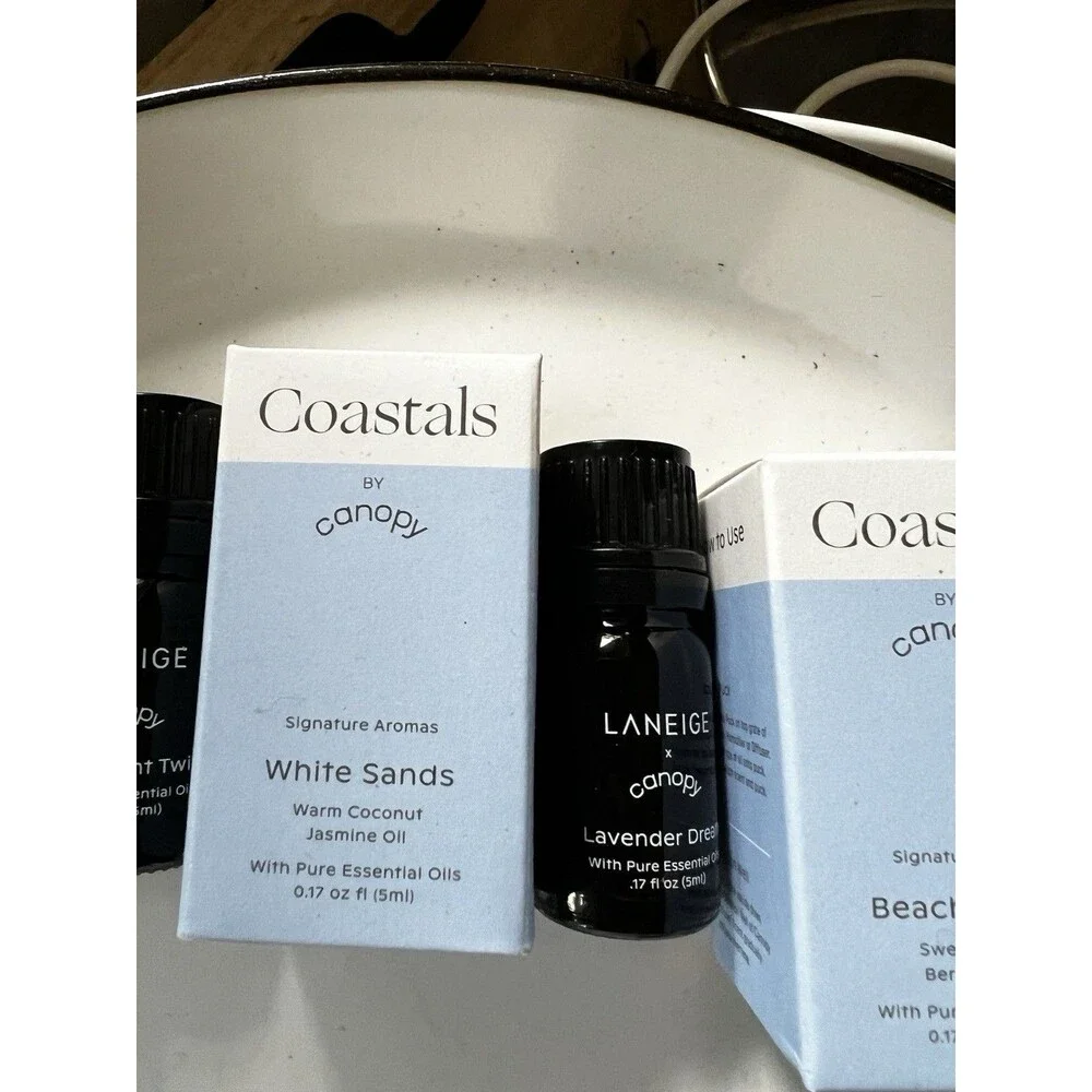 6 bottles Laneige & coastal by Canopy Essential Oils .17 oz 5 ml